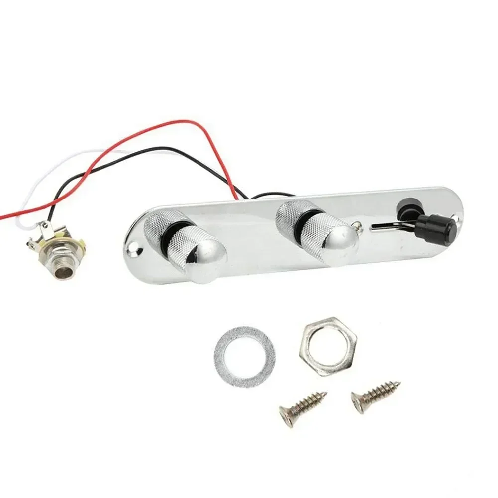 Controle de placa de controle pré-fio de 3 vias para guitarra estilo telecaster, placa de metal carregada, suprimentos pré-fio com parafusos