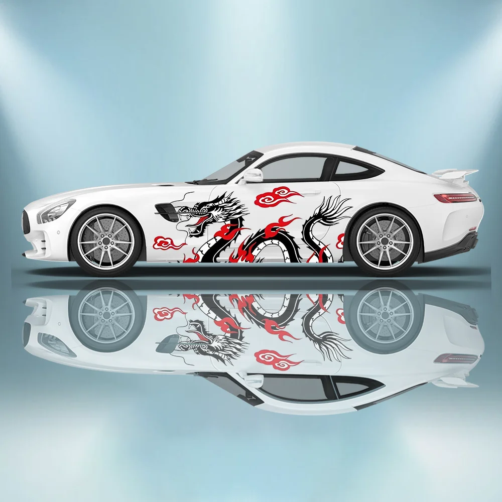 

Daisy Japanese Dragon Flower Car Full Body Stickers Decoration Coverage Scratch Protection Decal Waterproof Car Vinyl Wraps