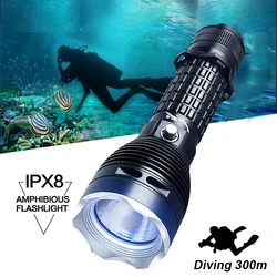 800m Diving Flashlight 6000LM XHP120 Professional Underwater Lantern Scuba Diving Torch IPX8 Waterproof Dive Light 26650 Battery