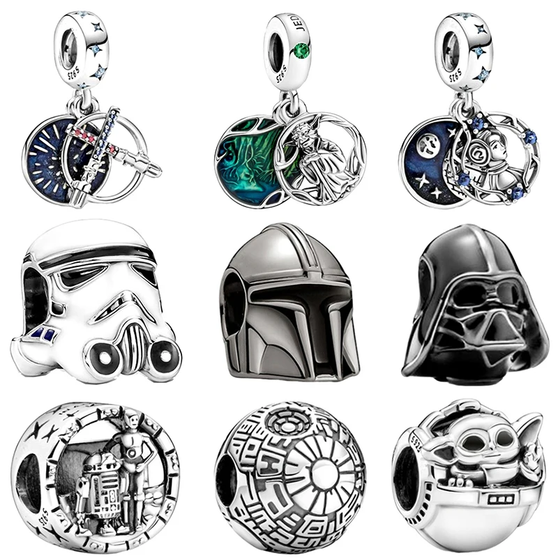 Fit Original Pandora 925 Silver Bracelet Star Wars Hot Toys Jewelry Charms Beads Womens Bracelet Fine DIY Birthday Making Gifts