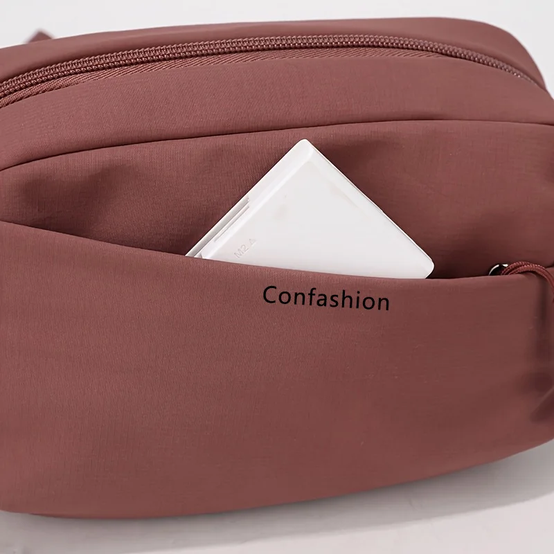 Praktische Damen-Gürteltasche aus Nylon mit mehreren Reißverschlüssen, verstellbarem Riemen, Umhängetasche für Outdoor-Reisen und den täglichen Pendelverkehr. – Detail 7