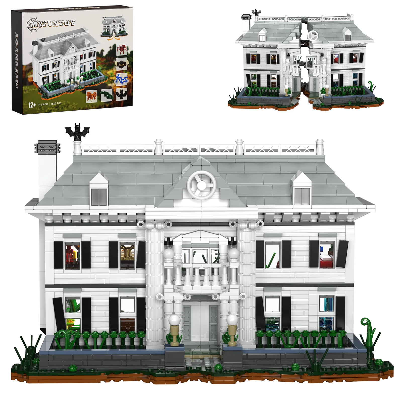 MOC House Building Blocks Set White Apartment Model Game Fans Collection 1620 Pieces Bricks Toys for Adults Kids Creative Gifts