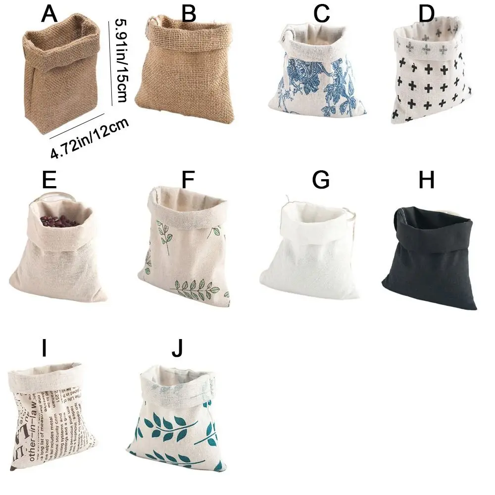 Little Cloth Jute Bag Fashion Natural Simple Cotton Linen Grains Bags Portable Cotton Burlap Bag Coffee Beans