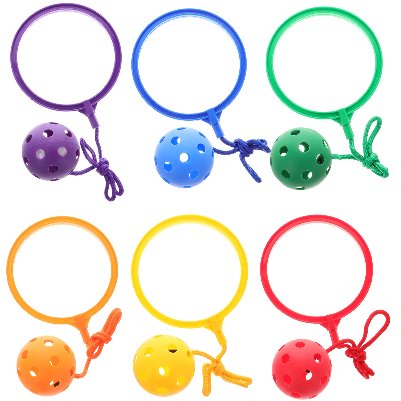 6Pcs Hoop Ball Spielzeug Knöchel Überspringen Jump Spielzeug Indoor Seil Spiel Kunststoff Springring Bein eltern-kind-Sport