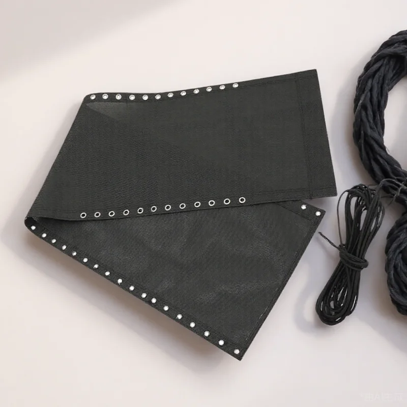 

1 Replacement Canvas for Folding Chair Black Set with Ropes Durable Breathable Patio Balcony Outdoor Lounge Repair Supplies