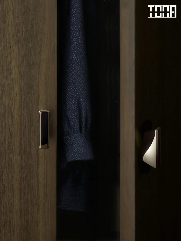TONA Double Polished Brass Cabinet Knob Trapezoid Geometric Minimalist Handle Nordic Simple Furniture Handle