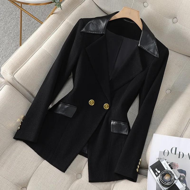 2024 Autumn New Corduroy Elegant Pant Suit Ladies Formal Business Work Wear 2 Piece Set Red Coffee Jacket Blazer And Trouser