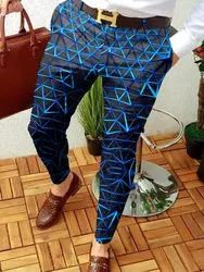 Pantalones informales de negocios para hombre, pantalones de pierna recta con estampado de patrón Retro, ropa de calle de moda para primavera y otoño, novedad de 2023