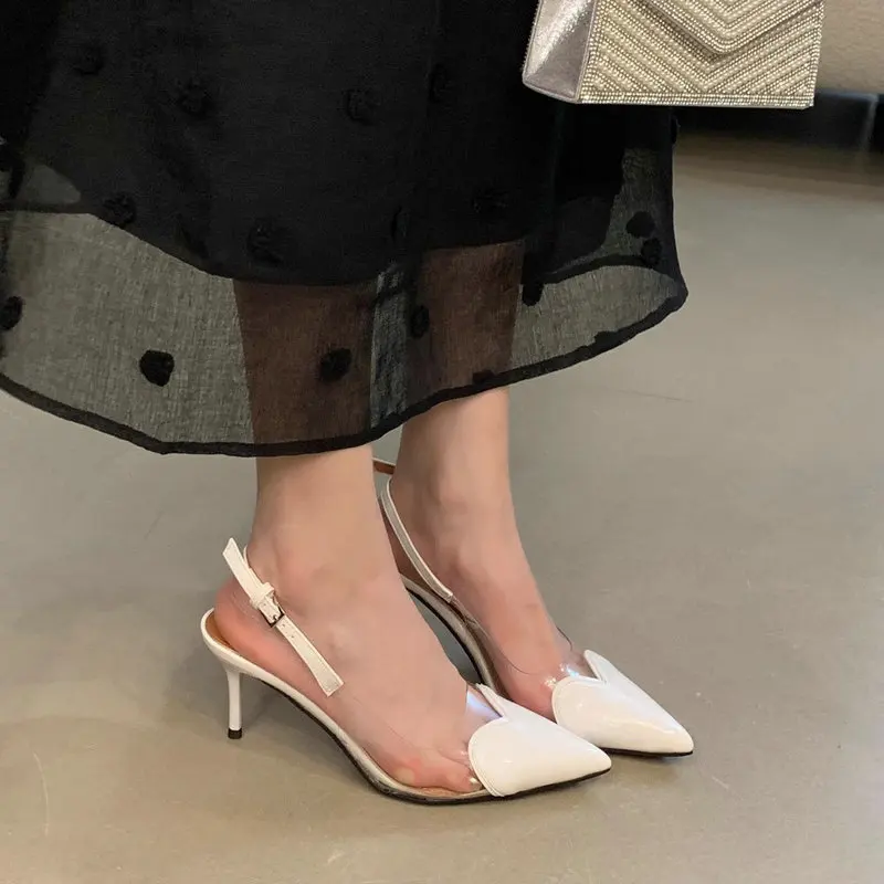 2025 New Style Fashion Heart-shaped Patched Pumps Transparent