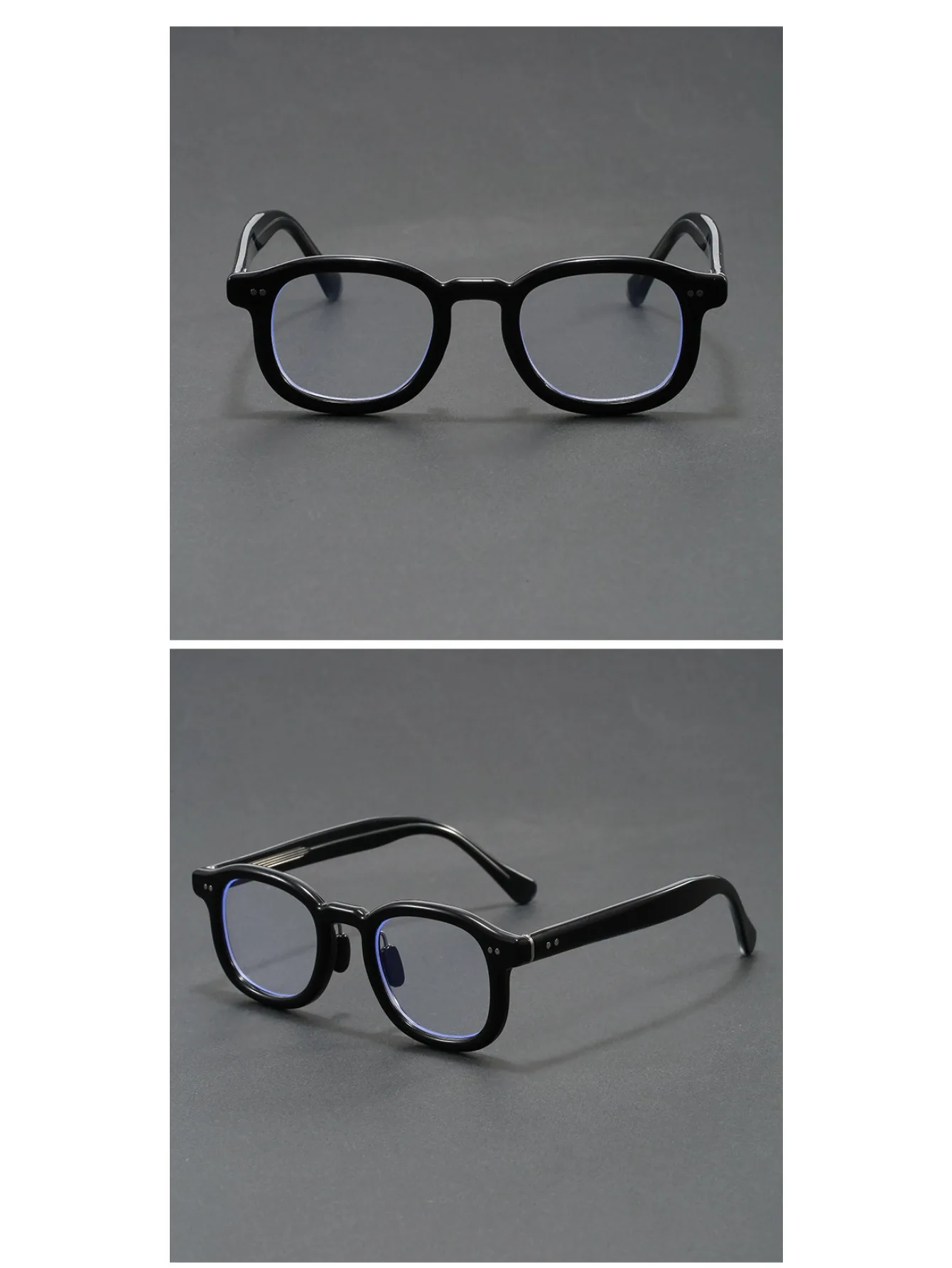 2025, neue japanische Acetat-Brillengestelle, handgefertigt, ovale Retro-Brille für Herren-Designer-Markenmode-Brillen – Detail 2