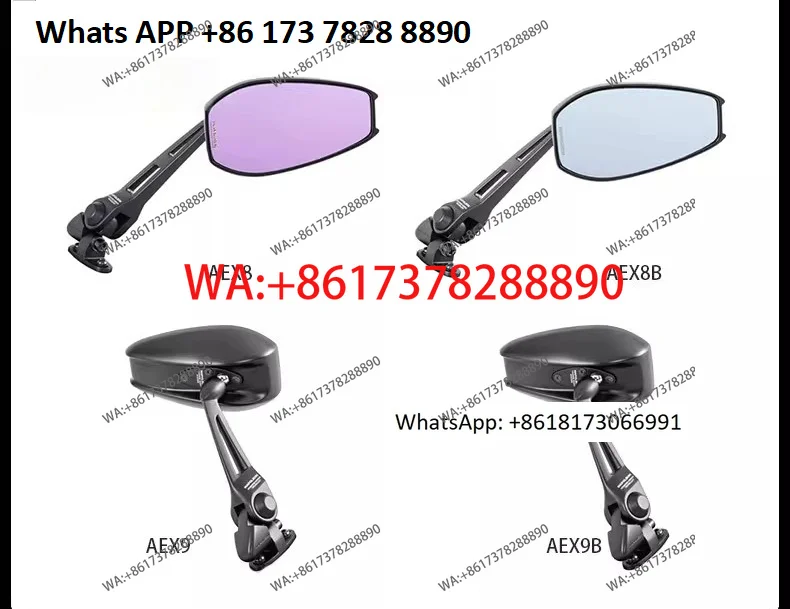 Motorcycle rearview mirror reflector anti-glare blue mirror installation AEX8