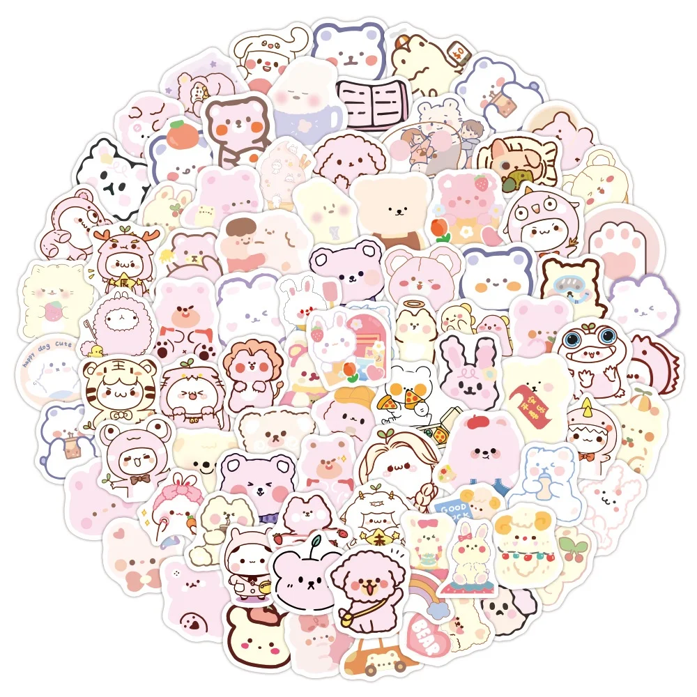 100/50 Stück Cartoon Kawaii Koreanischer Bär Graffiti-Aufkleber für Notizbuch Laptop Aufkleber RecordingYourLife Store