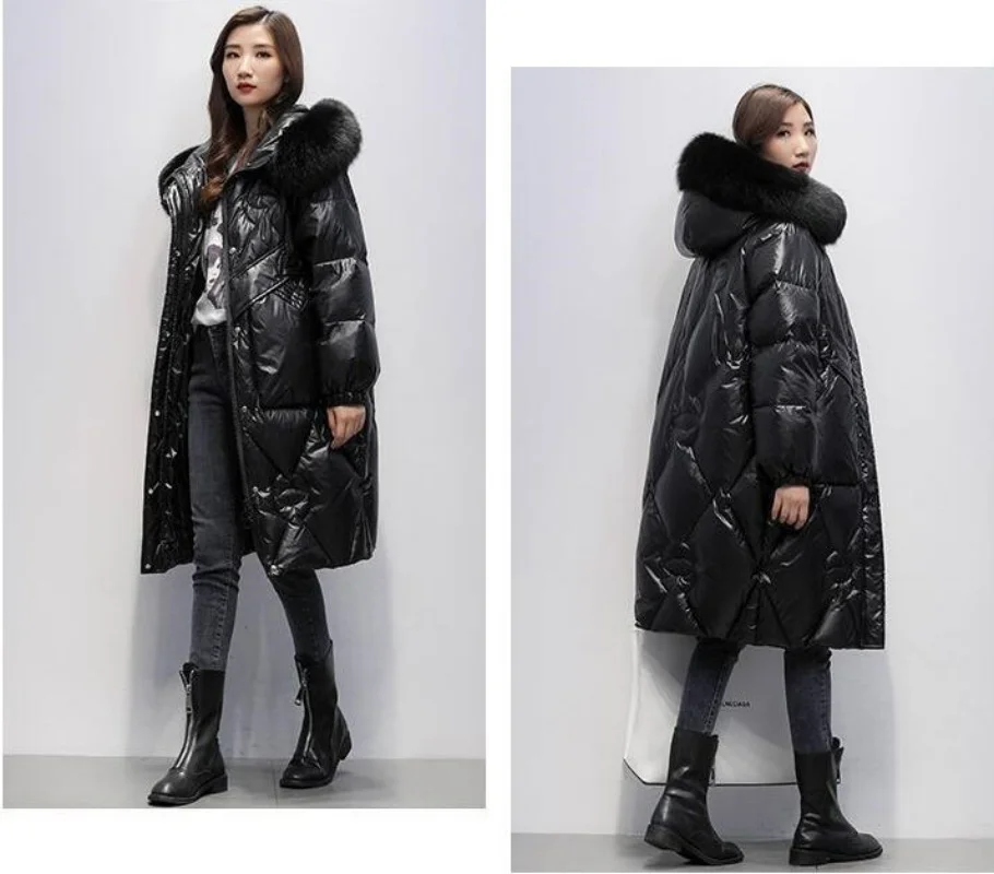 2025 jaqueta feminina espessada no inverno para retenção de calor casaco feminino médio longo elegante suave sem lavagem solto