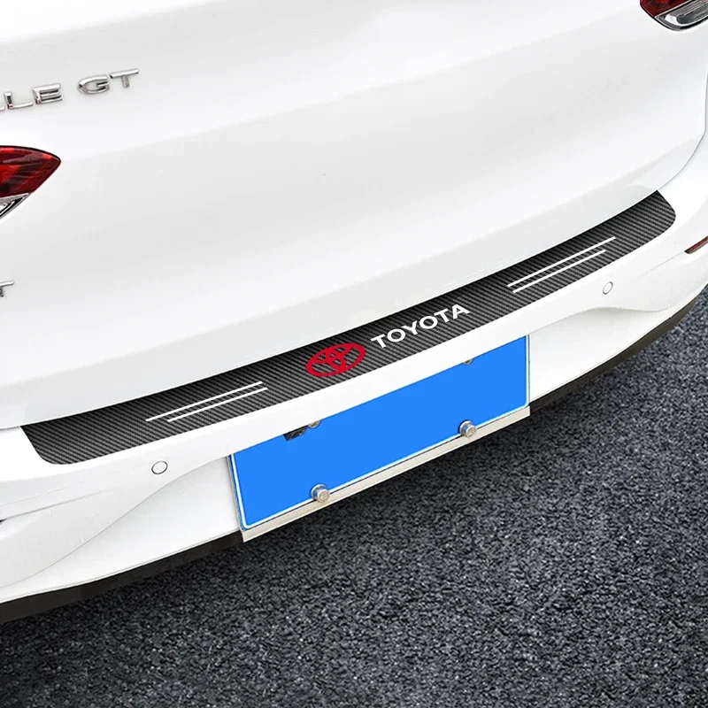 Car Rear Bumper Trunk Guard Stickers Car Decal Accessories For Toyota Hilux Aygo Yaris Ractis Corolla CHR Auris Camry Prius Voxy