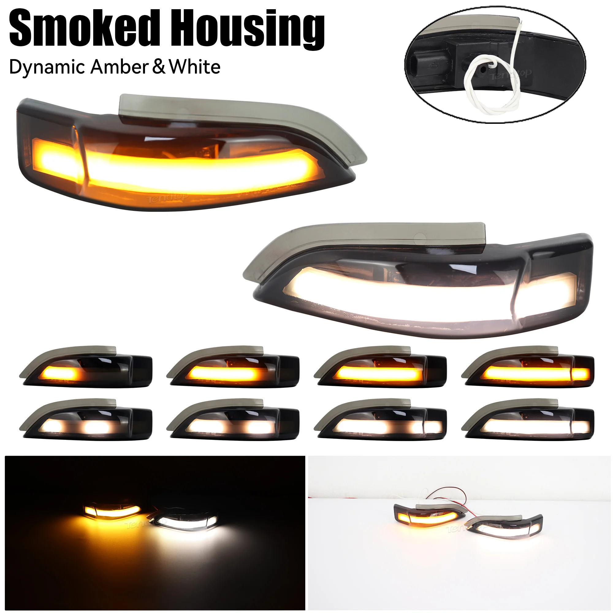 2Pcs Smoked Lens LED Side Rearview Mirror Blinker Dynamic Turn Signal Light For Toyota Yaris Camry Prius C Etios Corolla Venza