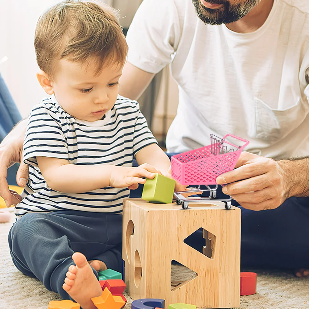 4 pezzi giocattolo mini carrello carrello del negozio carrello della spesa piccoli carrelli della spesa pieghevoli per bambini piccoli