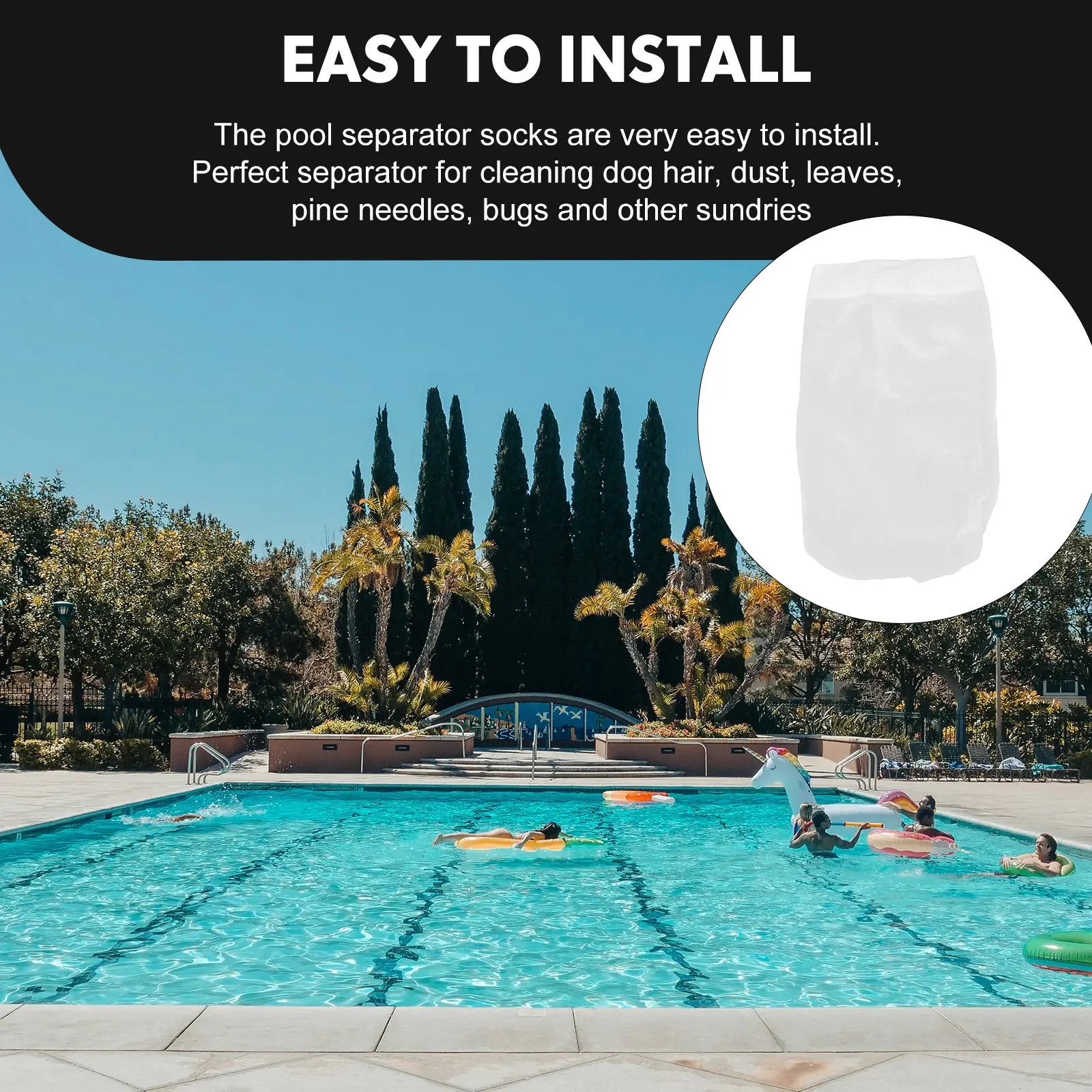 

30Pcs Nylon Pool Filters Stretchable Skimmer Basket Bag Practical for Swimming Pools White Pool Skimmer Socks Elastic Filter