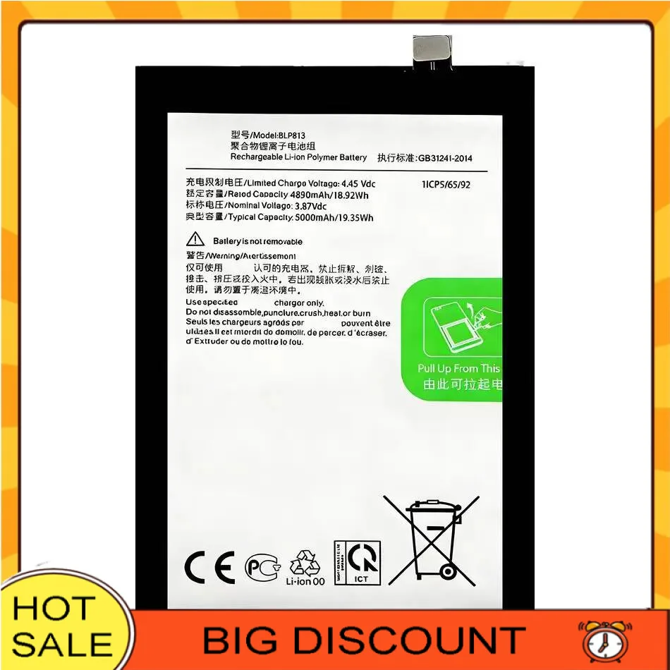

BLP813 Mobile Phone Battery Lightweight For Oneplus One Plus Nord N100 BE2011 BE2012 BE2015 5000Mah
