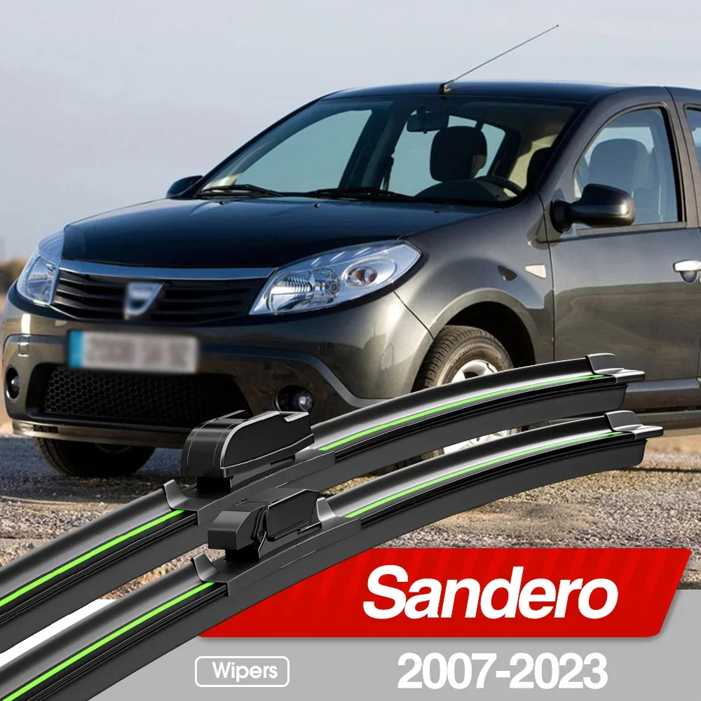 

For Dacia Sandero 2007-2023 Front Windshield Wiper Blades 2pcs Windscreen Window Accessories 2008 2012 2013 2014 2016 2018 2020