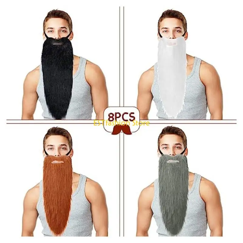 Y5GC Fake Barba Costume Halloween Falso Bigode Cabelo Disguary Acessório