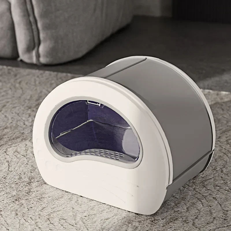 Closed Deodorant Cat Litter Box Space Capsule Modeling Sandbox Cat Drawer Design Toilet For Cat UV Sterilizing Litter Tray