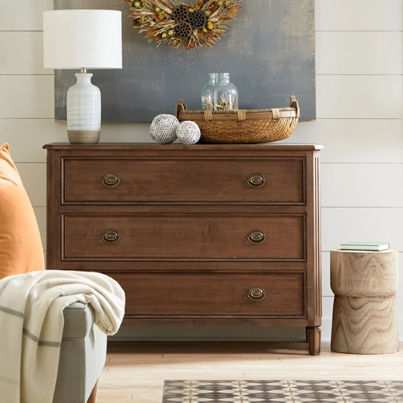 

Vintage solid wood bedroom, bedside table, living room drawer