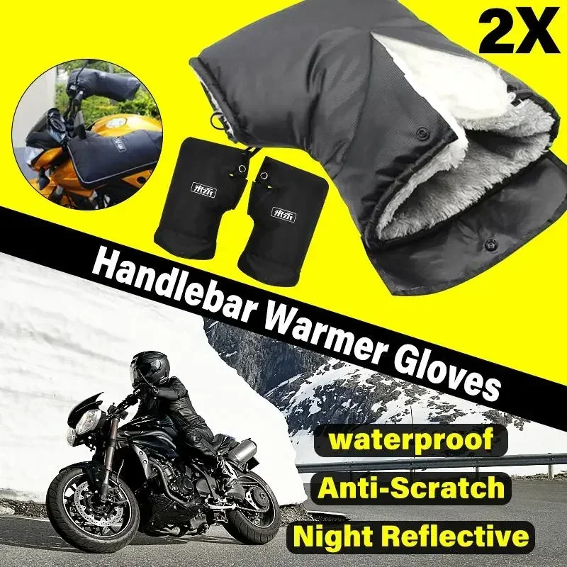 

36x24cm Waterproof Motorbike/Scooter Handlebar Gloves Winter Handlebar Grip Hand Muffs Bike Gloves Scooter Mitts Hand Warmer