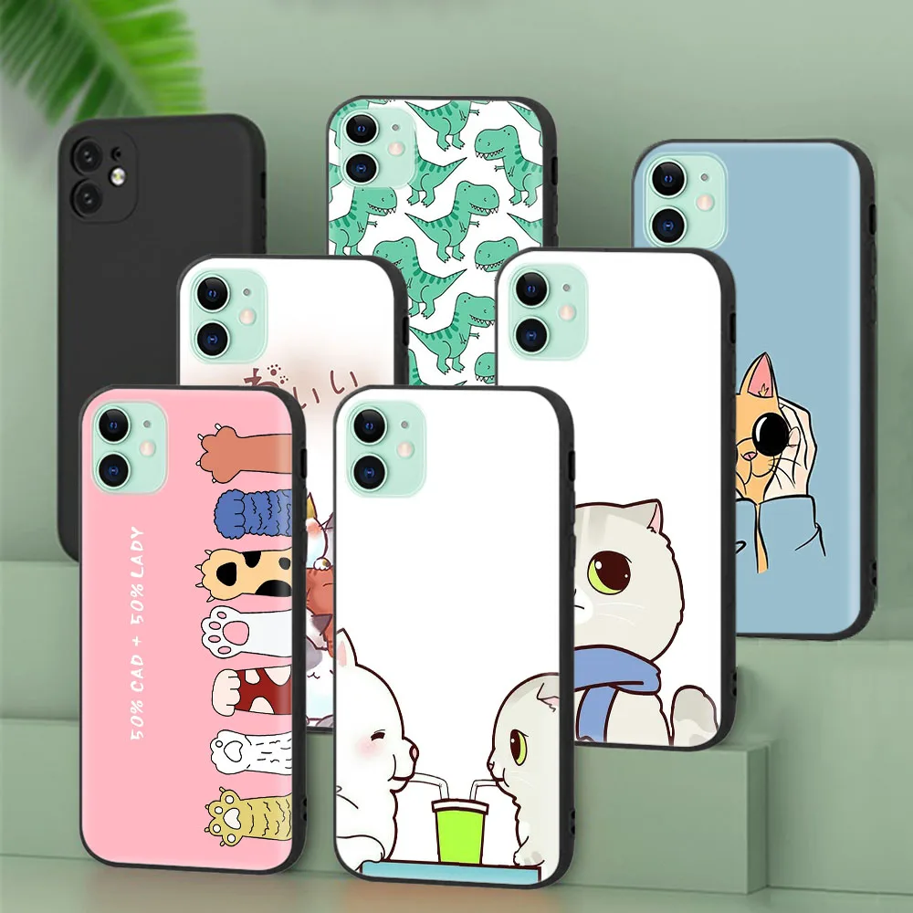 Black Protective Case for for OPPO Reno 10x Zoom 2 2F 2Z 4 Lite 4F 4Z 5 5Z Pro Panda Cat Dinosaur