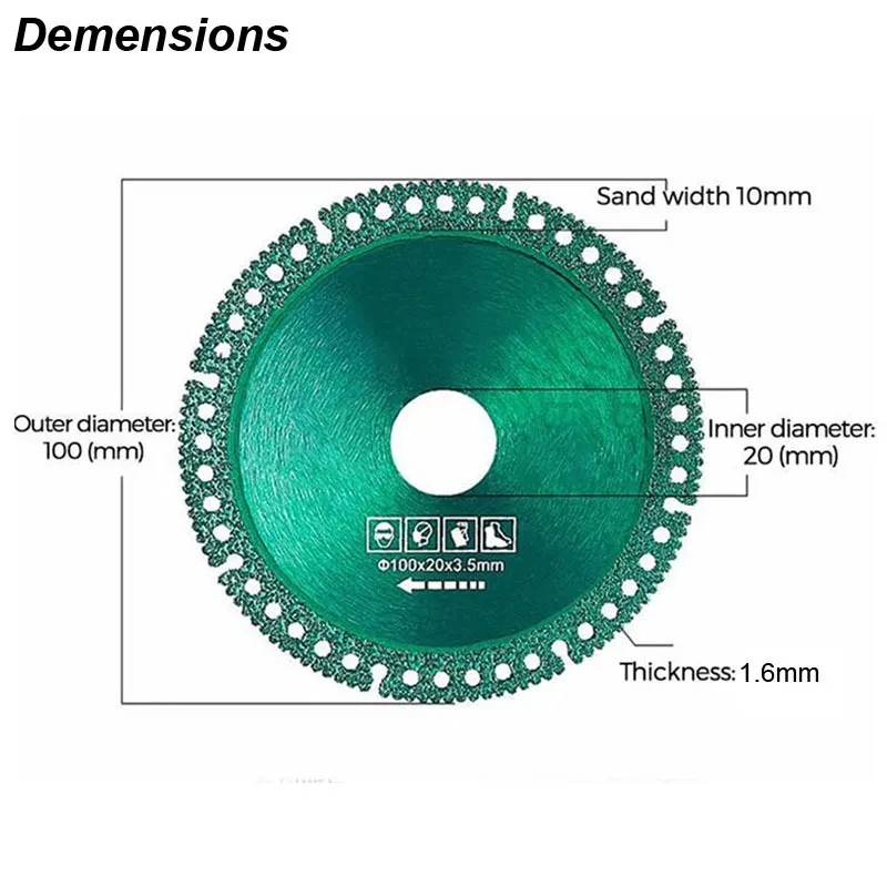 Lâmina de serra multifuncional, disco circular, diamante, telha cerâmica, vidro, madeira, mármore, PVC, ultra fino, rebarbadora, 100mm