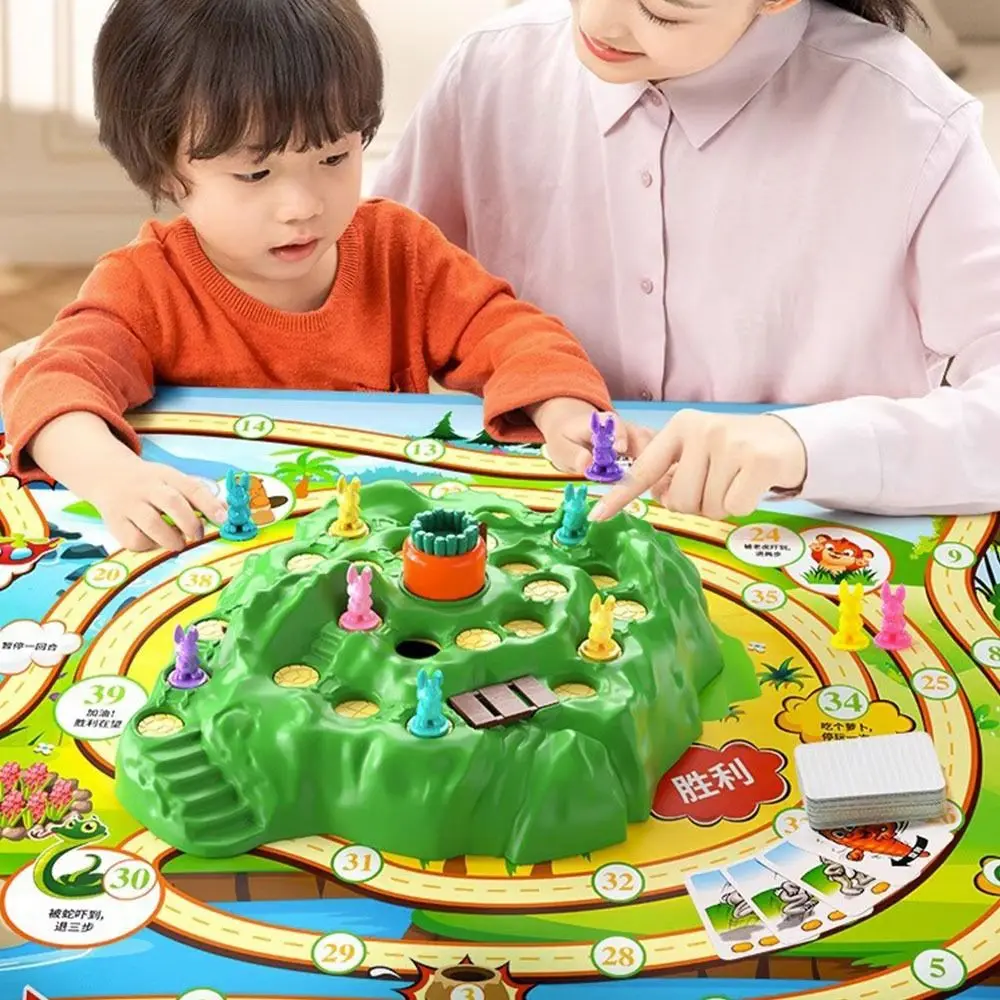 

Multicolor Carrot Rabbit Trap Table Board Game Plastic Cartoon Rabbit Interactive Defend Game Safe Material Logical Game