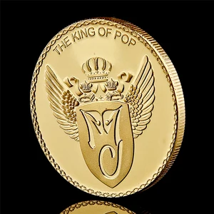 Moeda Comemorativa Banhada a Ouro, Michael Jackson, O Rei do Pop, Moedas Colecionáveis, Presente de Aniversário 8 principais vendas moedas antigas reis - №6