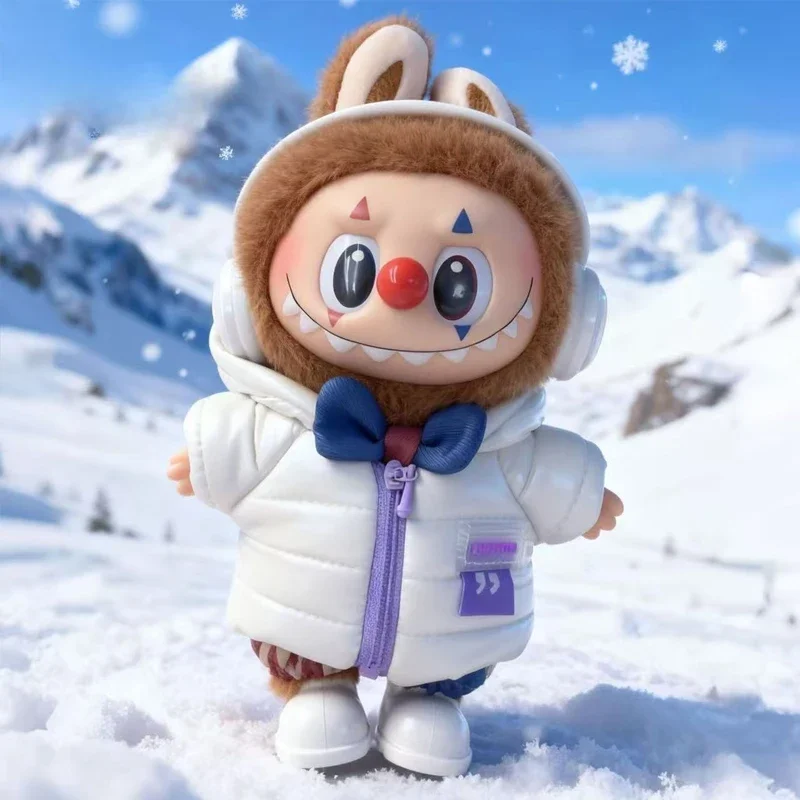 

Пуховики для куклы Labubu 17 см, лазерная лыжная одежда, модная одежда, зимний пуховый жилет с джинсами, обувь, полная одежда, одежда