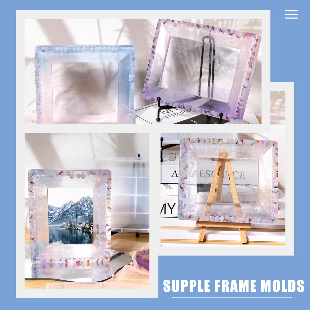 

Silicone Picture Frame Mold White Molds Making Supplies Smooth Durable Creative Space Unique Photo Resin Jewelry DIY Home Decor