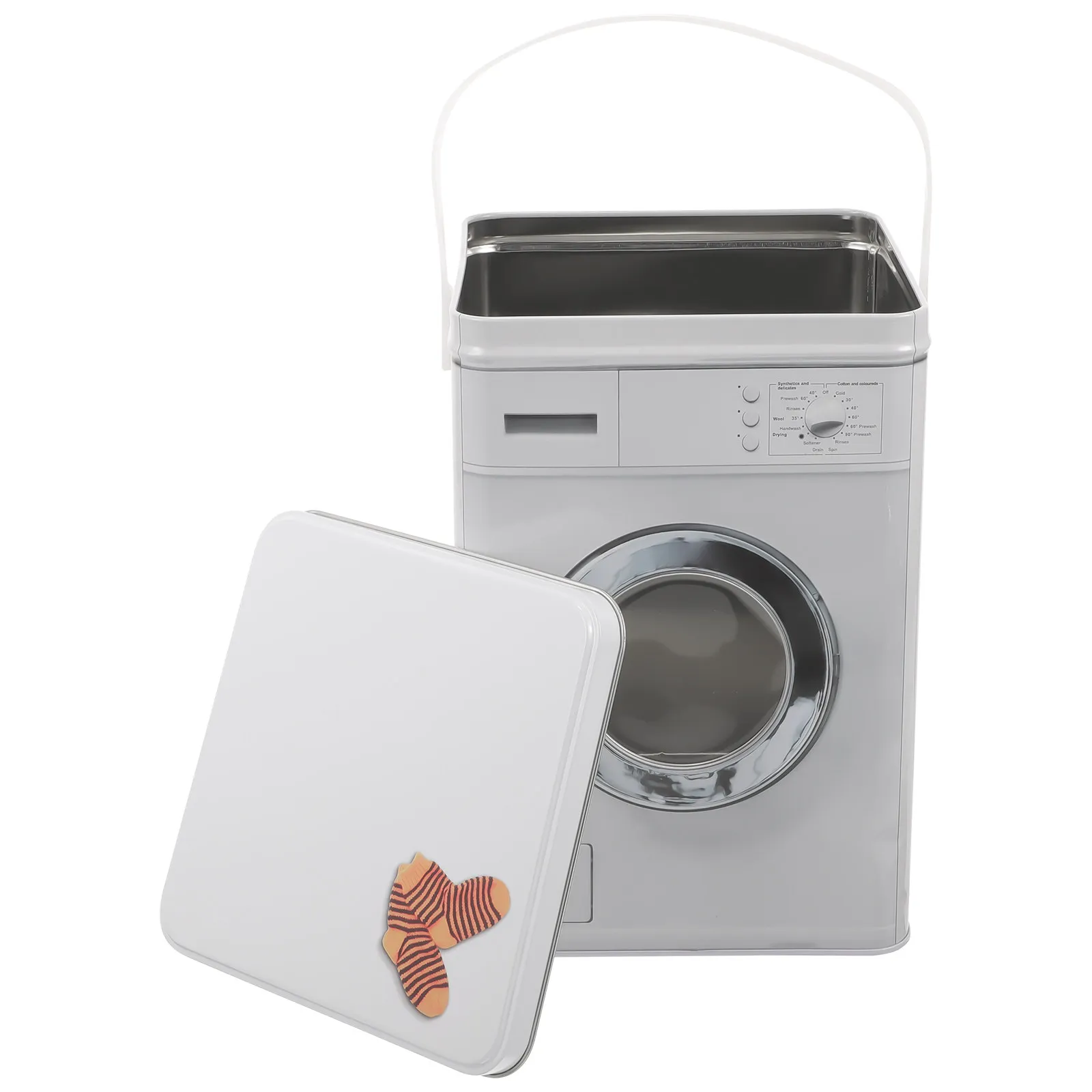 

Washing Machine Shaped Laundry Powder Container Simple Color Moisture Proof Storage Bucket Laundry Room Organizer Holder