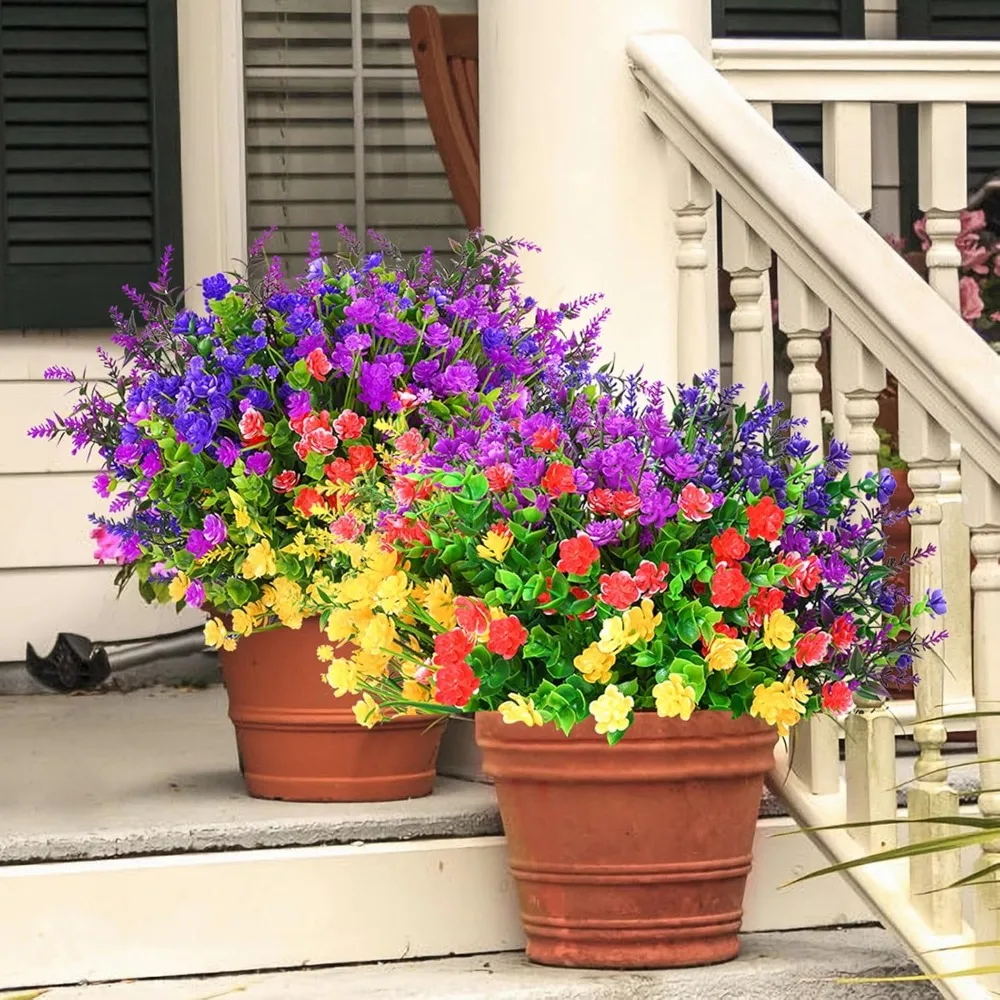 

36inch, UV Resistant Fake Flower Greenery Shrubs Plants for Front Porch Window Box Hanging Garden Home, Artificial Flowers