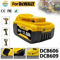 100% Original 12000mAh 20V Battery, Suitable for Dewalt Power Tool Battery DCB206 20V Lithium Battery DCB206, DCB205, DCB200