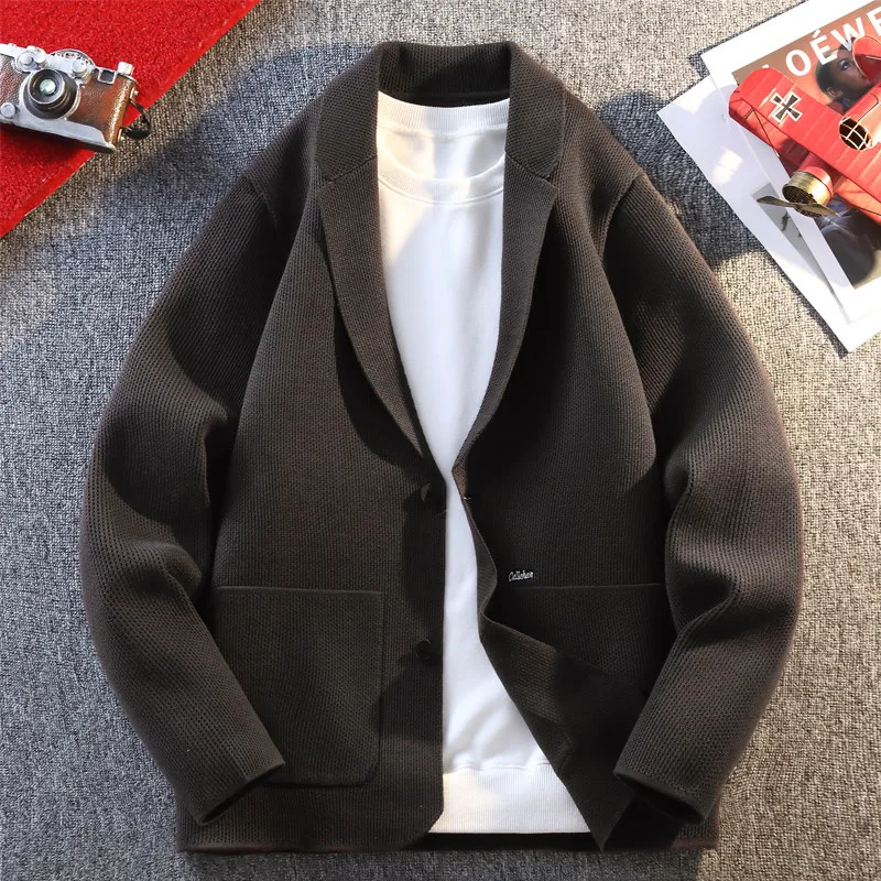 

Вязаный кардиган Jaet, мужской осенне-зимний костюм, свитер с воротником, верхняя одежда, молодежное корейское трендовое маленькое пальто в стиле вестерн