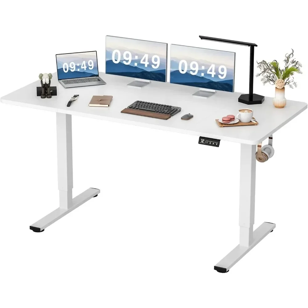 Electric Height Adjustable Standing Desk Large 63 x 24 Inches Sit Stand Up Desk Home Office Computer  Memory Preset