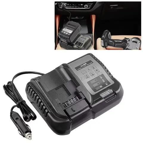 For Dewal，12V 20V 60V Lithium-Ion Battery use on Car Charging Input 12V/24V Cigarette Lighter Plug Car Charger DCB200 DCB230