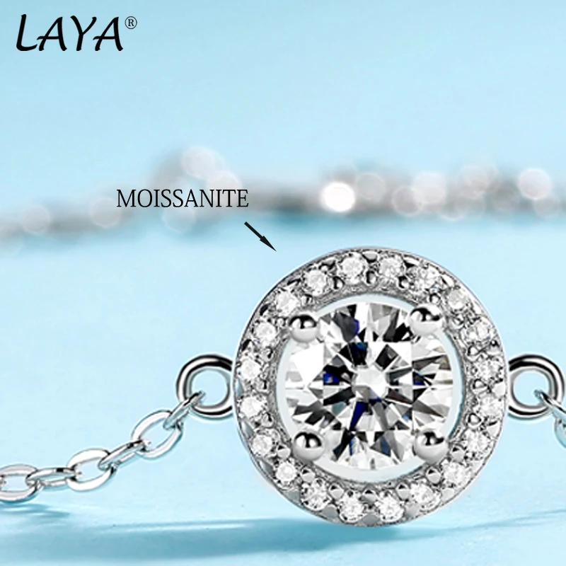 LAYA New Arrivals 925 Sterling Silver Moissanite Diamond Tennis Bracelet For Women Bangle Charm Wedding Fine Jewelry Wholesale