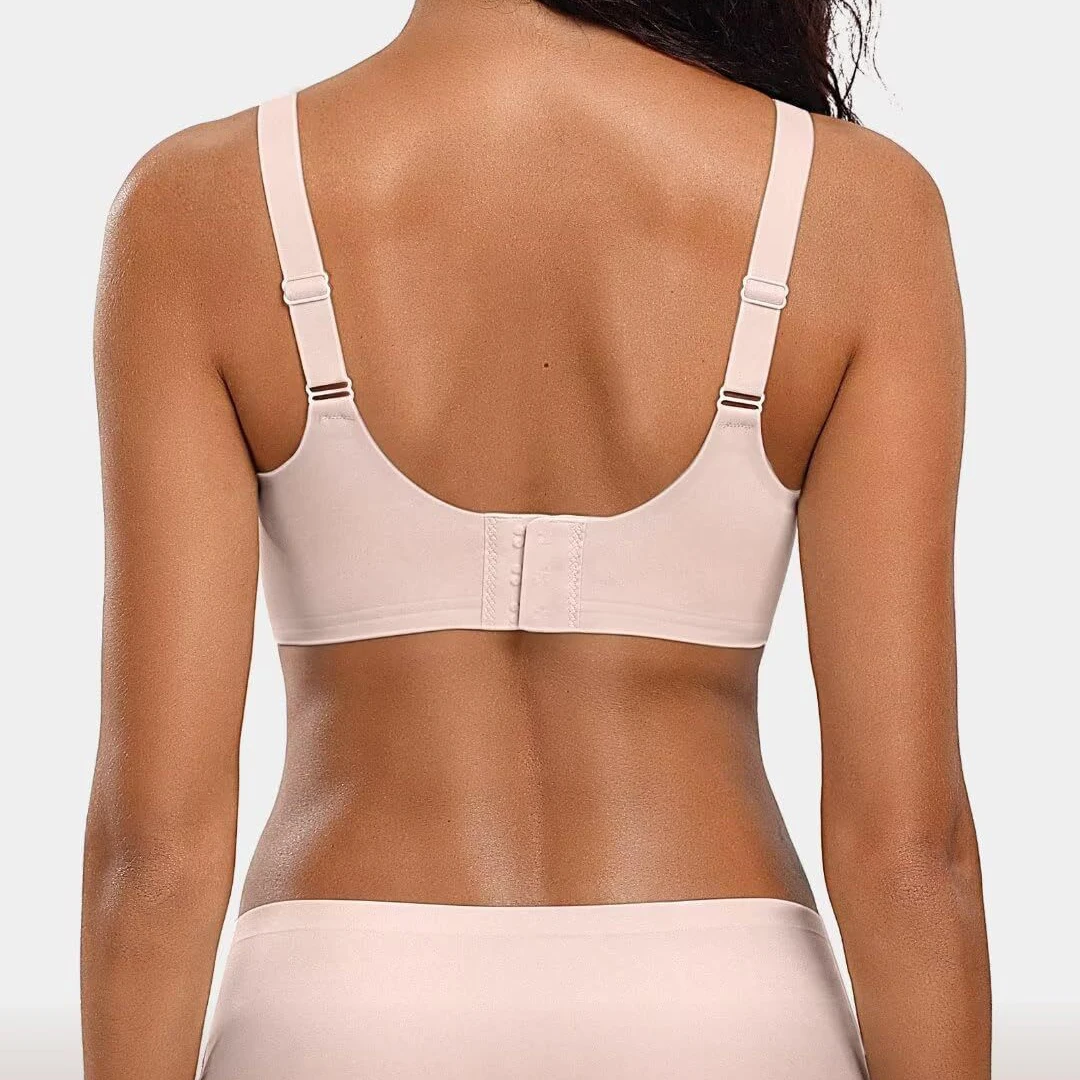 Women's Wire-free Seamless Jelly Bra Full Cup Thin Molded Wavy Underwear Solid Color Breathable Comfortable Plus Size Bra image 6