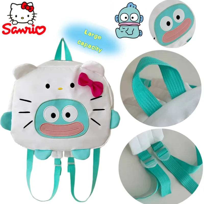 

Sanrio Hangyodon high-value creative student campus backpack ugly cute cartoon large capacity spliced color-blocking backpack.