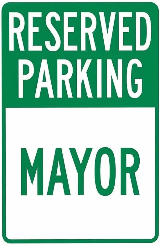Vintage Metal Tin Sign, Mayor Reserved Parking Sign, Wall Decor for Garage and Office--Tin Sign