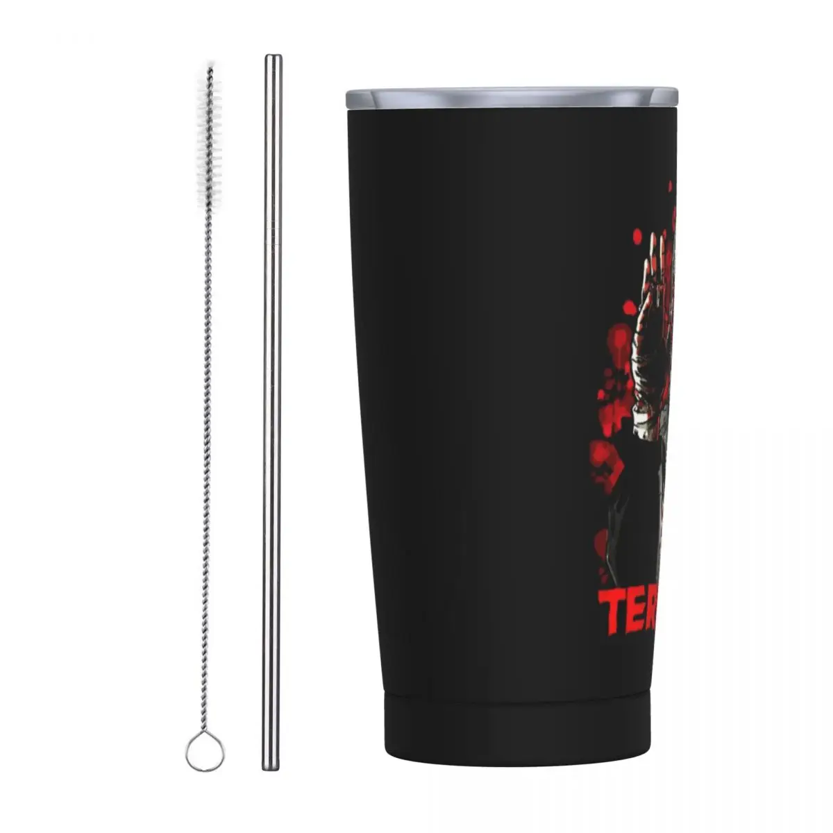 Stainless Steel Tumbler Halloween Terrifier Horror Movie Thermal Cups Heat Preservation Cold Drink Car Mugs Driving Water Bottle