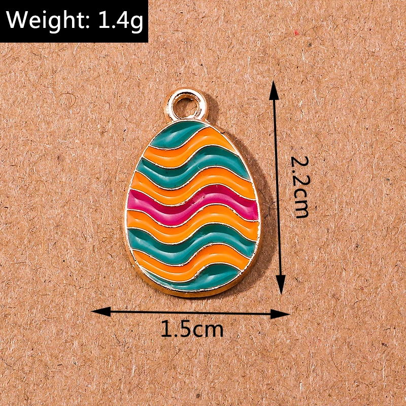 10 stücke Cartoon Emaille Tier Küken Ei Charme für Schmuck Machen Frauen Nette Tropfen Ohrringe Anhänger Halsketten DIY Handwerk Liefert – Detail 10