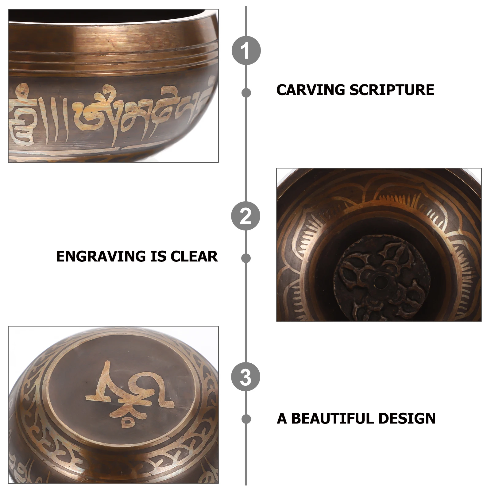 

Copper Bowl Yoga Meditation Supplies Tibetan Sound with Mallet Buddhism Supply Music