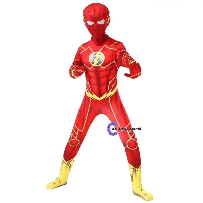 Halloween menino o flash músculo super-herói fantasia vestido crianças fantasia quadrinhos filme carnaval festa cosplay trajes