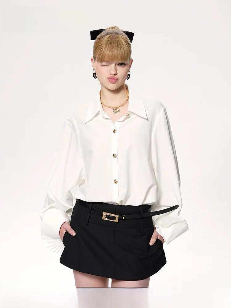 

Комплект из свободной рубашки с длинными рукавами и брюк с бахромой и манжетами от Nana Jacqueline для женщин, повседневный модный комплект