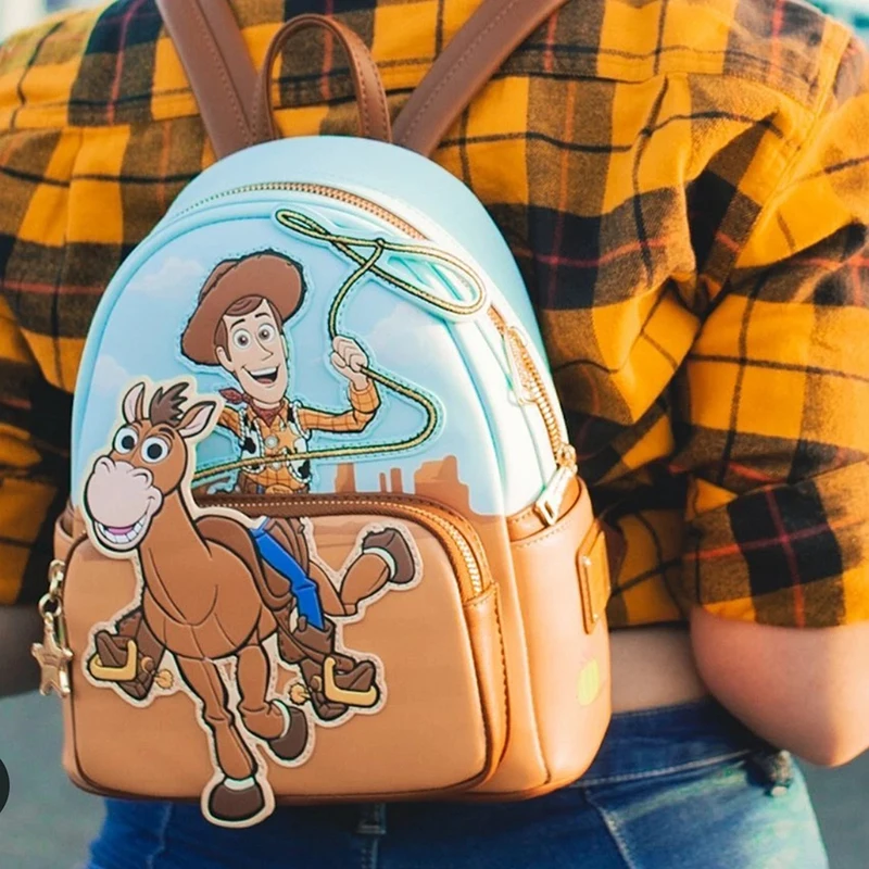 In Stock Disney Loungefly Toy Story Woody & Bullseye Student Backpack Children\'s Backpack Leisure Backpack Shoulder Bag Gift