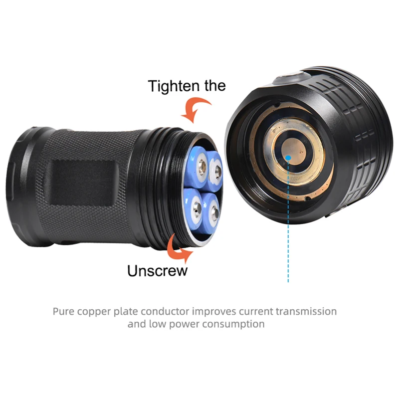 MK-17 الغوص مصباح يدوي 5000 لومينز مقاوم للماء 100 متر عمق التصوير الغوص مصباح شعلة المهنية تحت الماء ملء الضوء